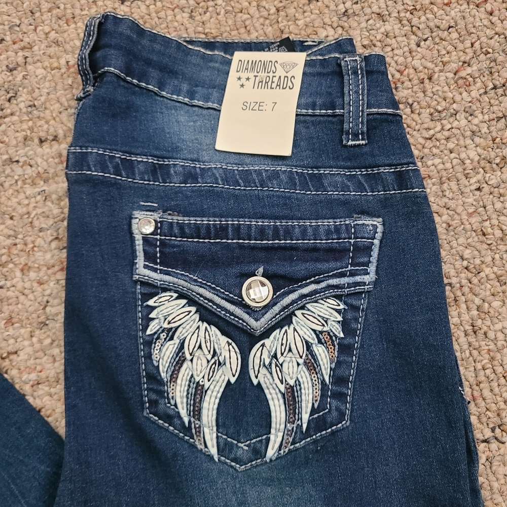 NWT Diamonds & Threads Boot Cut Jeans Size 7